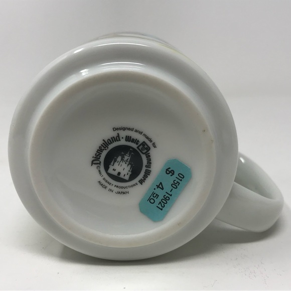 Vintage Disneyland Walt Disney World Bambi Thumper Flower Owl Mug Blue Rim - Picture 8 of 9